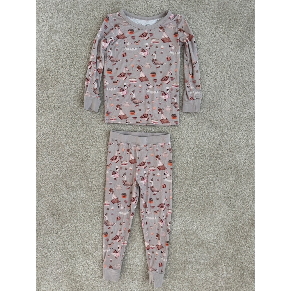 Blake + Rae Kids Pajama Set 18-24M goose Birthday Long Sleeve bamboo